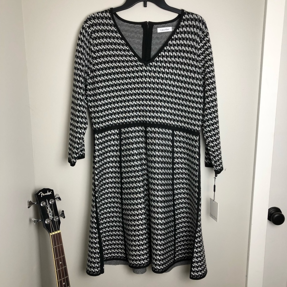 Calvin Klein Houndstooth Dress NWT Sz L